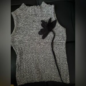 🥰2for1🦊made in France Sexy Women's charcoal grey  crop Sweater
